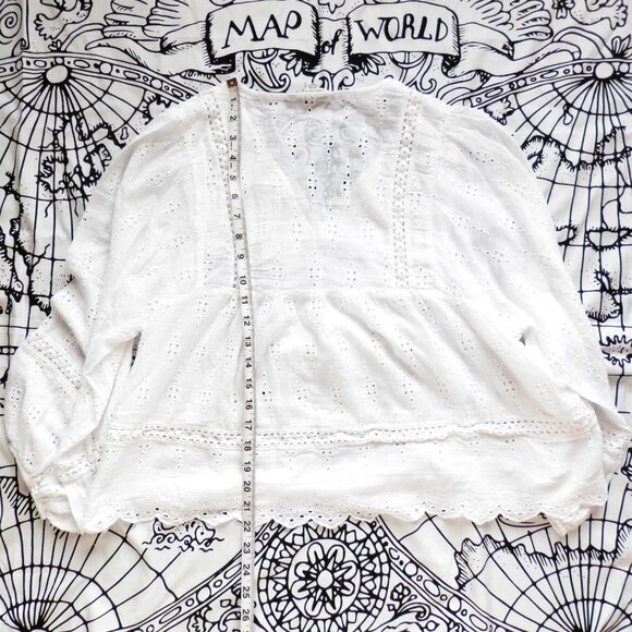 AE || Eyelet Boho Long Sleeve Blouse - Picture 7 of 7